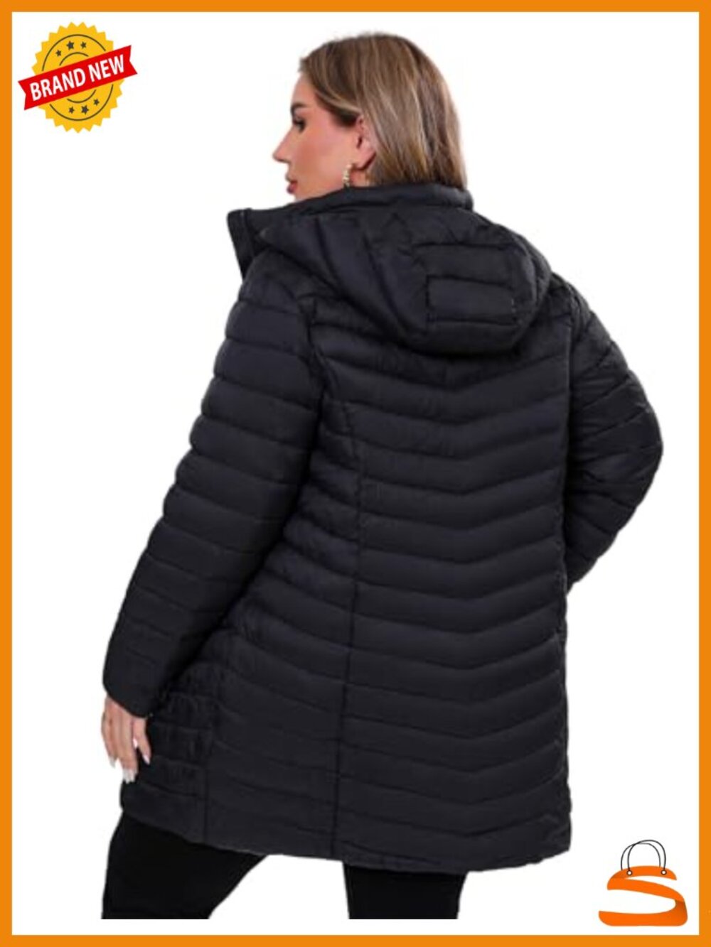 Plus Size Packable Puffer Jacket - Picture 2 of 5